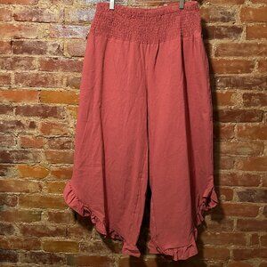 Shein Terracotta Skort with ruffles on the hem and runched waist